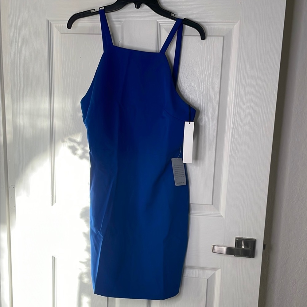 NWT NSR blue Spaghetti strap tank mini dress